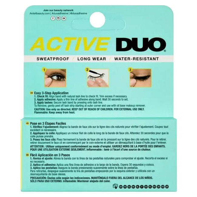 PEGAMENTO PARA PESTAÑAS DUO ACTIVE BRUSH ON NEGRO - DUO
