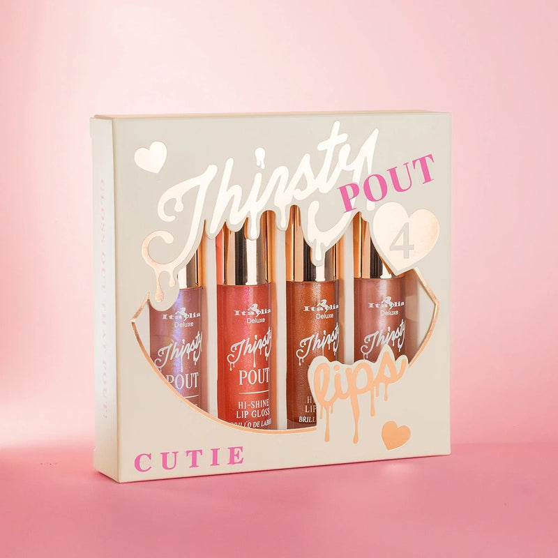 Thirsty Pout Lip Gloss Set 4 Piezas - Gloss en Set | Italia Deluxe