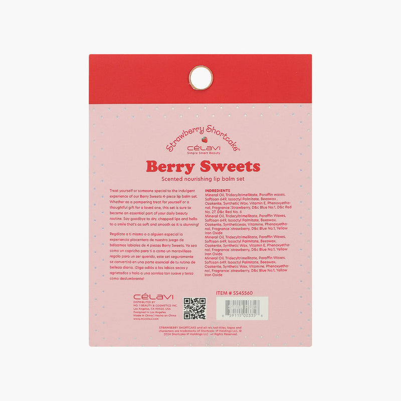 SET DE 4 BÁLSAMOS LABIAL STRAWBERRY SHORTCAKE | CELAVI