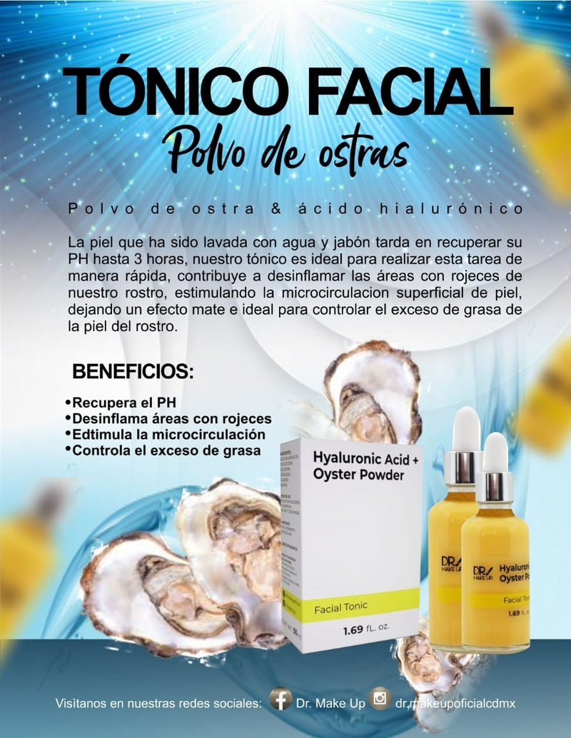 Tónico Facial Con Polvo De Ostra Y Ácido Hialurónico Dr. Makeup - Compra Maquillaje y Artículos de Belleza | Belle Queen Cosmetics